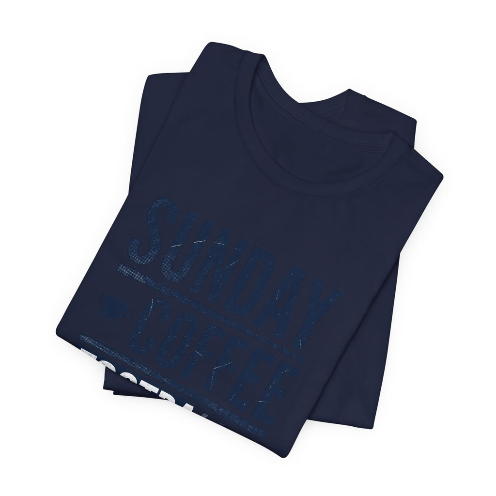 Sunday Coffee Football Repeat T-Shirt | Navy Text Graphic Tee