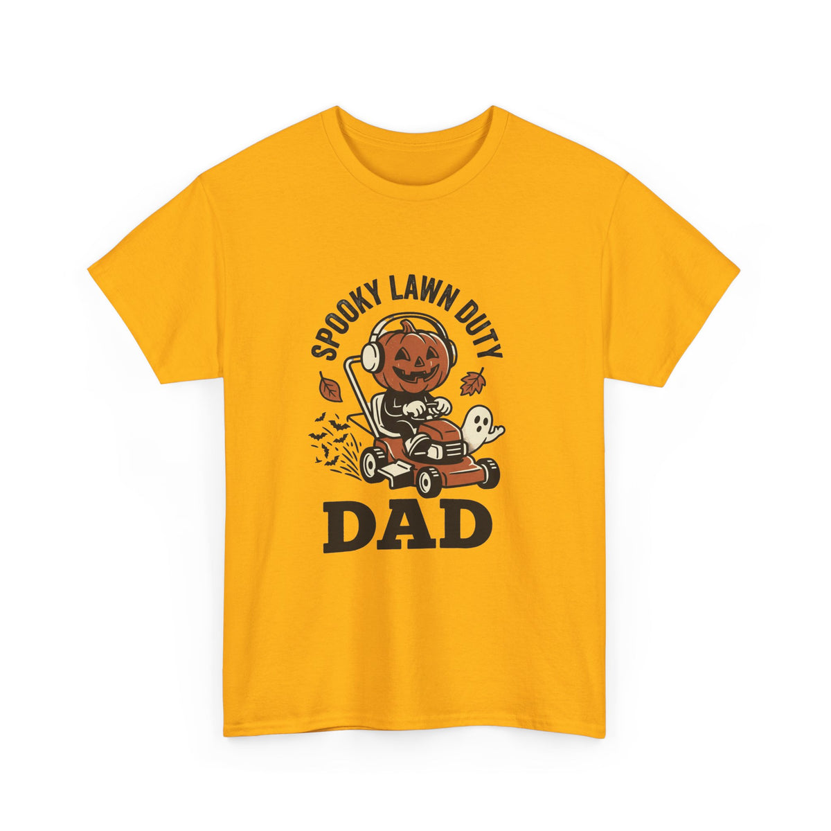 Spooky Lawn Duty Dad T-Shirt | Halloween Pumpkin Mower Tee