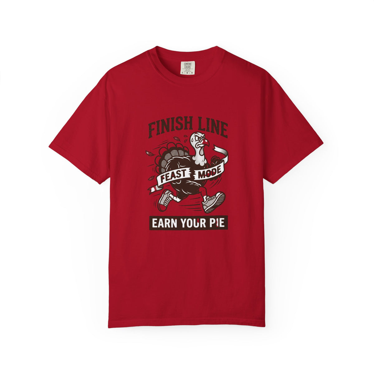 Finish Line Feast Mode Turkey Graphic T-Shirt | Funny Thanksgiving Tee