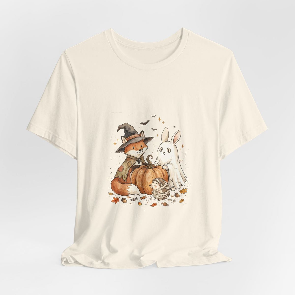 Woodland Fox & Ghost Bunny T-Shirt | Cute Halloween Tee