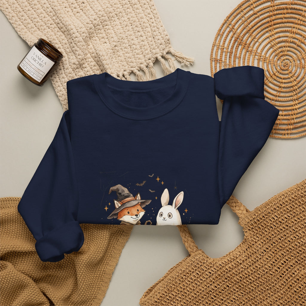 Woodland Fox & Ghost Bunny Sweatshirt | Halloween Crewneck