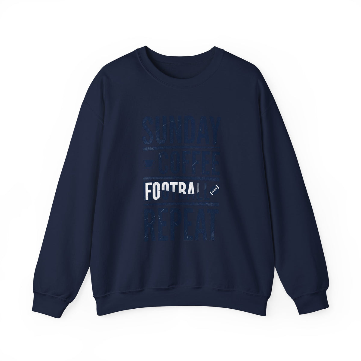 Sunday Coffee Football Repeat Sweatshirt | Navy Text Crewneck
