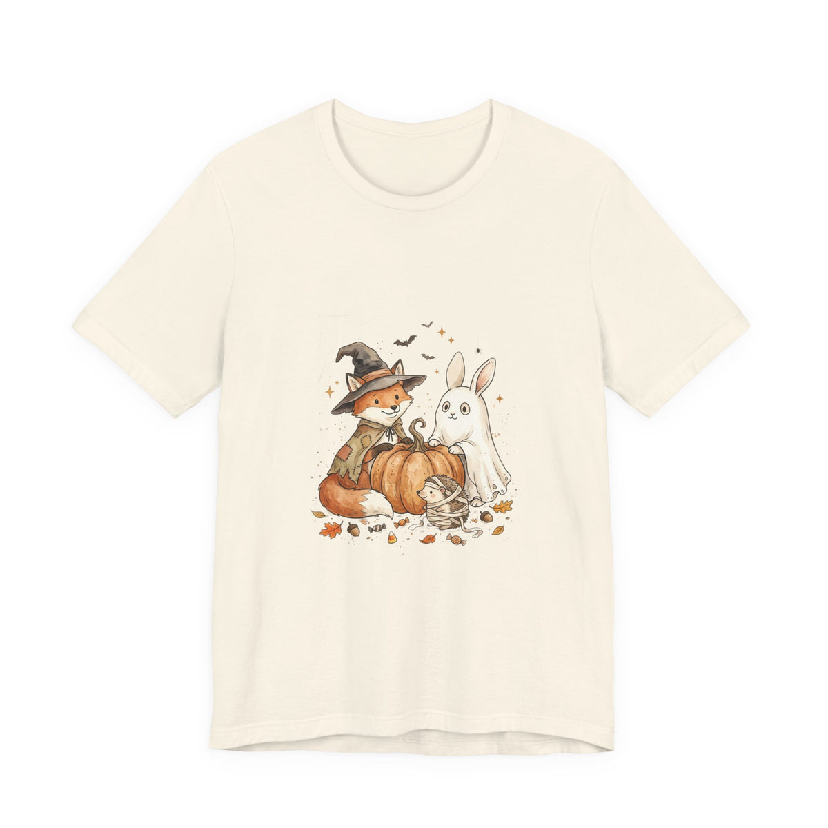 Woodland Fox & Ghost Bunny T-Shirt | Cute Halloween Tee