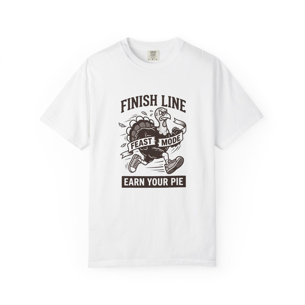 Finish Line Feast Mode Turkey Graphic T-Shirt | Funny Thanksgiving Tee