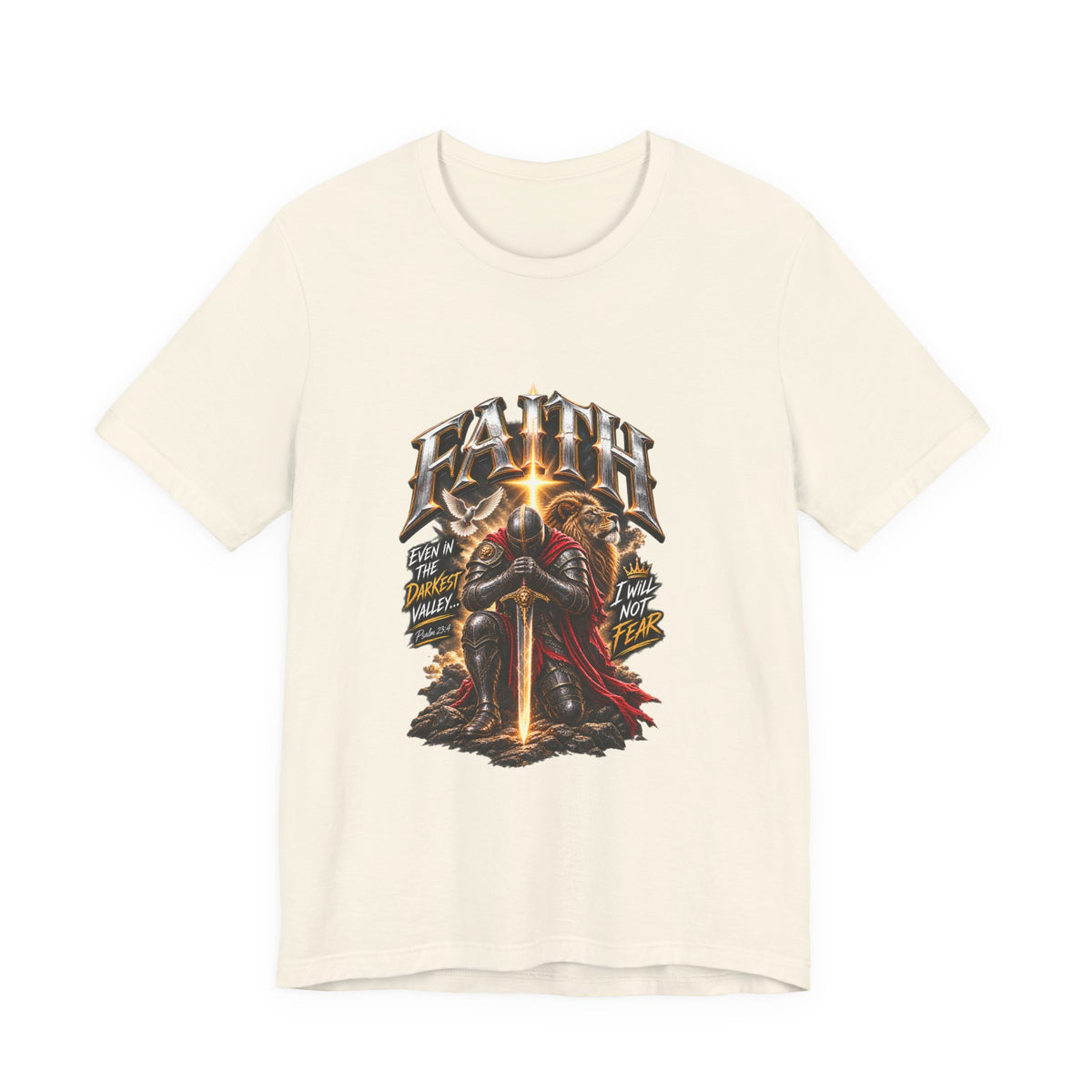 Faith Knight T-Shirt — "Faith" Sword Graphic Christian Tee
