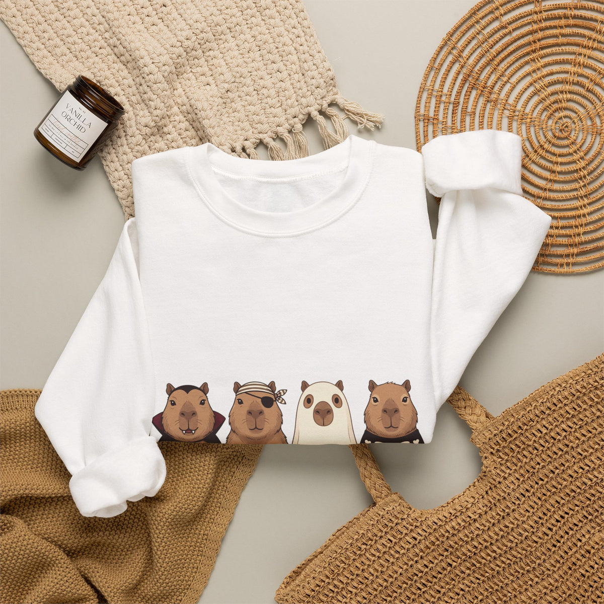Halloween Bear Lineup Sweatshirt | Pumpkin Costume Crewneck