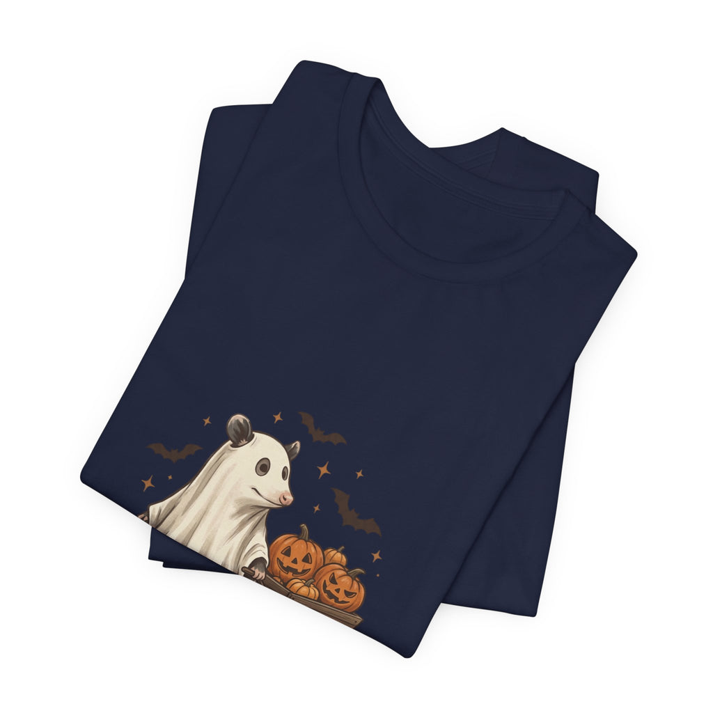 Ghost Animal Pumpkin Wagon T-Shirt | Cute Halloween Tee