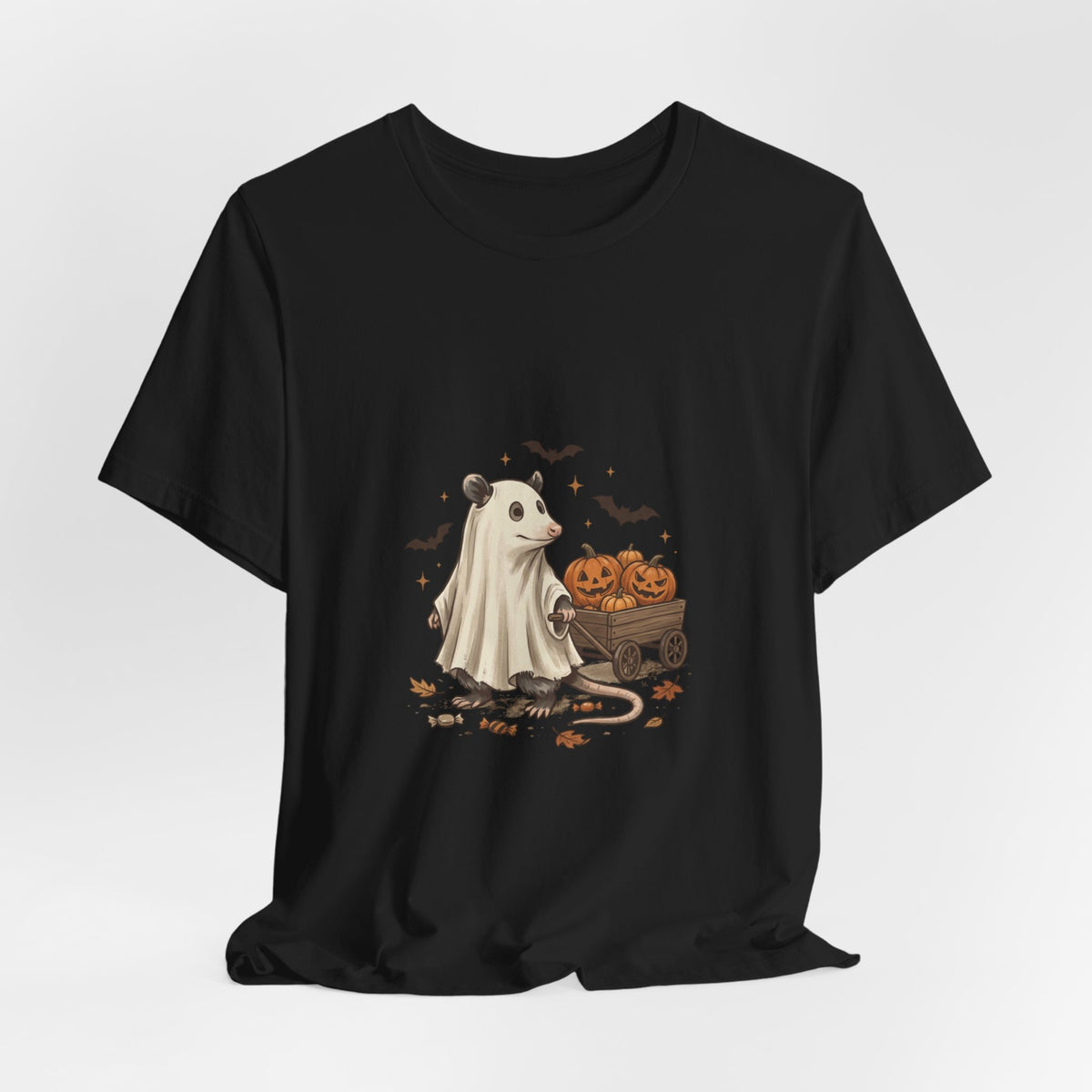 Ghost Animal Pumpkin Wagon T-Shirt | Cute Halloween Tee