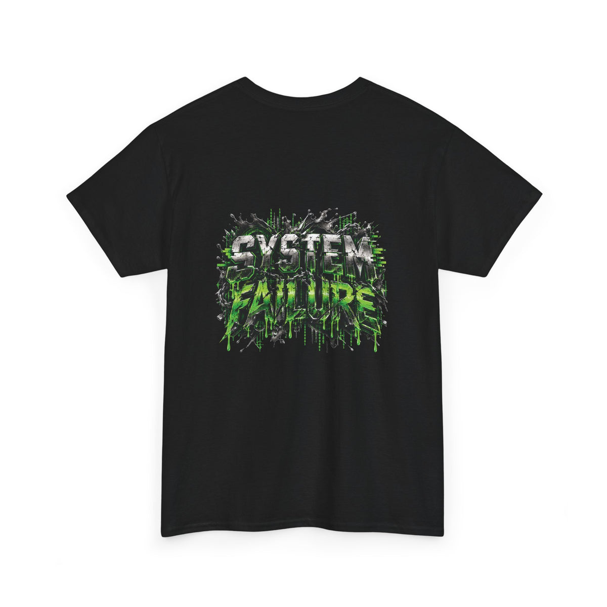 System Failure Green Graffiti Back-Print T-Shirt | FAITHNOVAS