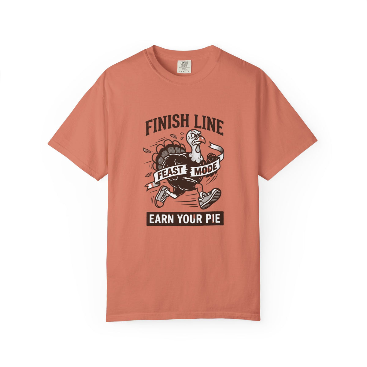 Finish Line Feast Mode Turkey Graphic T-Shirt | Funny Thanksgiving Tee