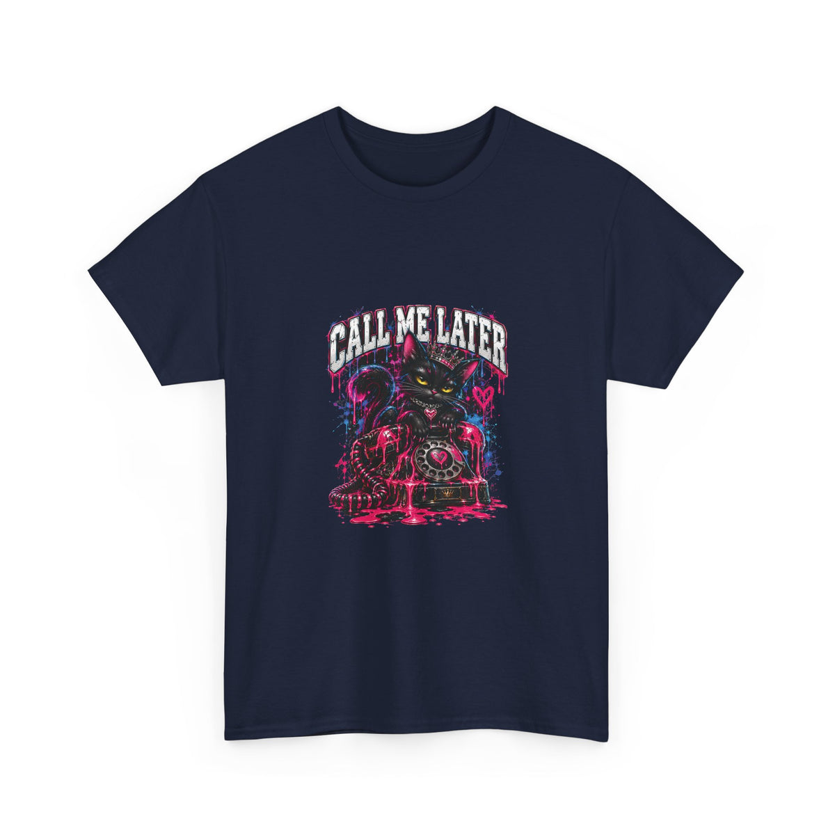 Call Me Later Neon Cat T-Shirt | FAITHNOVAS