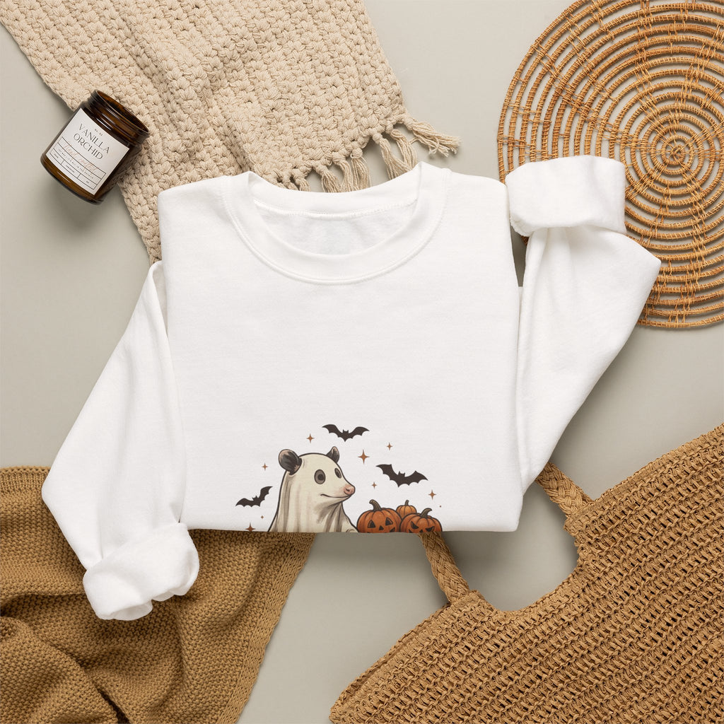 Halloween Ghost Animal Graphic Sweatshirt | Pumpkin Wagon Crewneck
