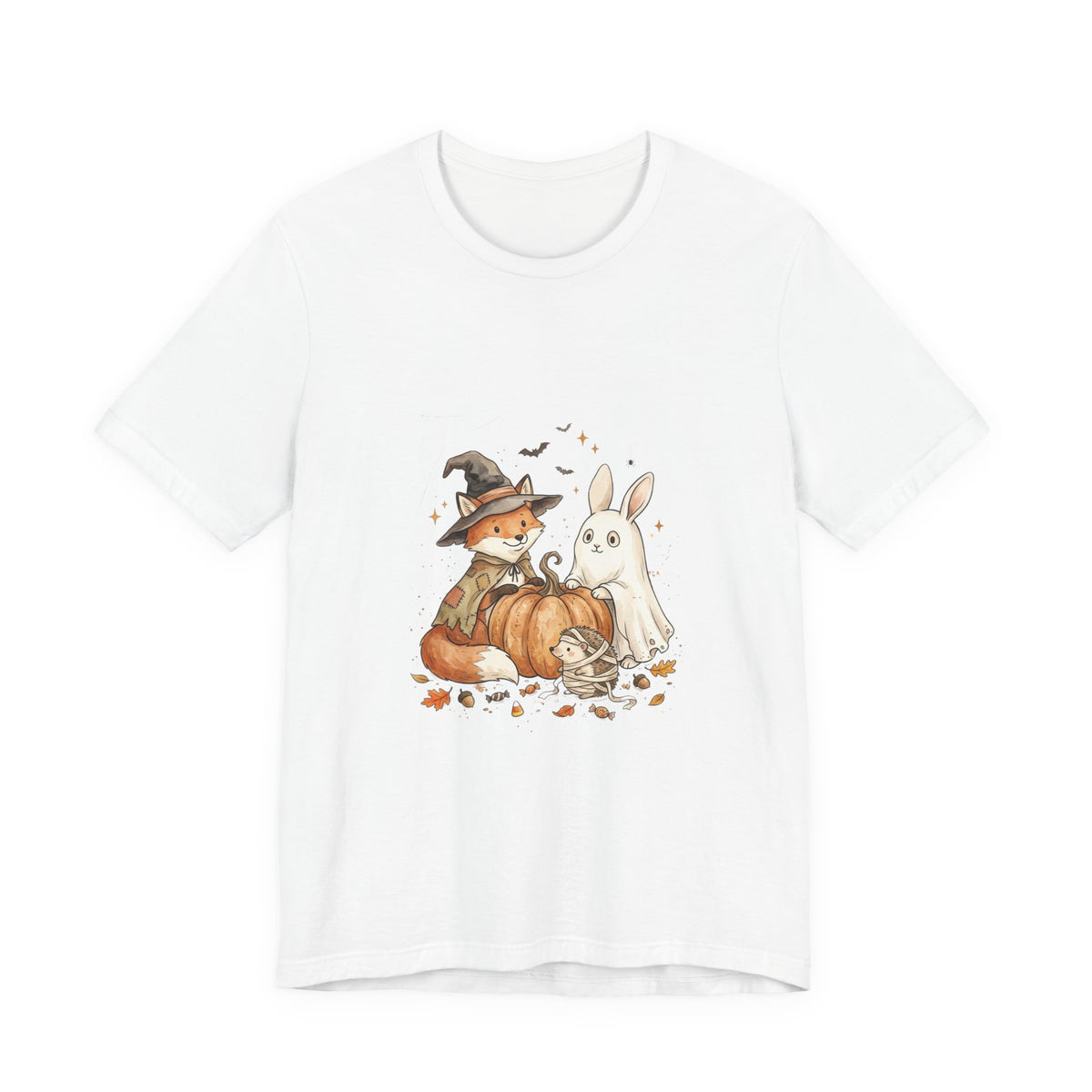 Woodland Fox & Ghost Bunny T-Shirt | Cute Halloween Tee
