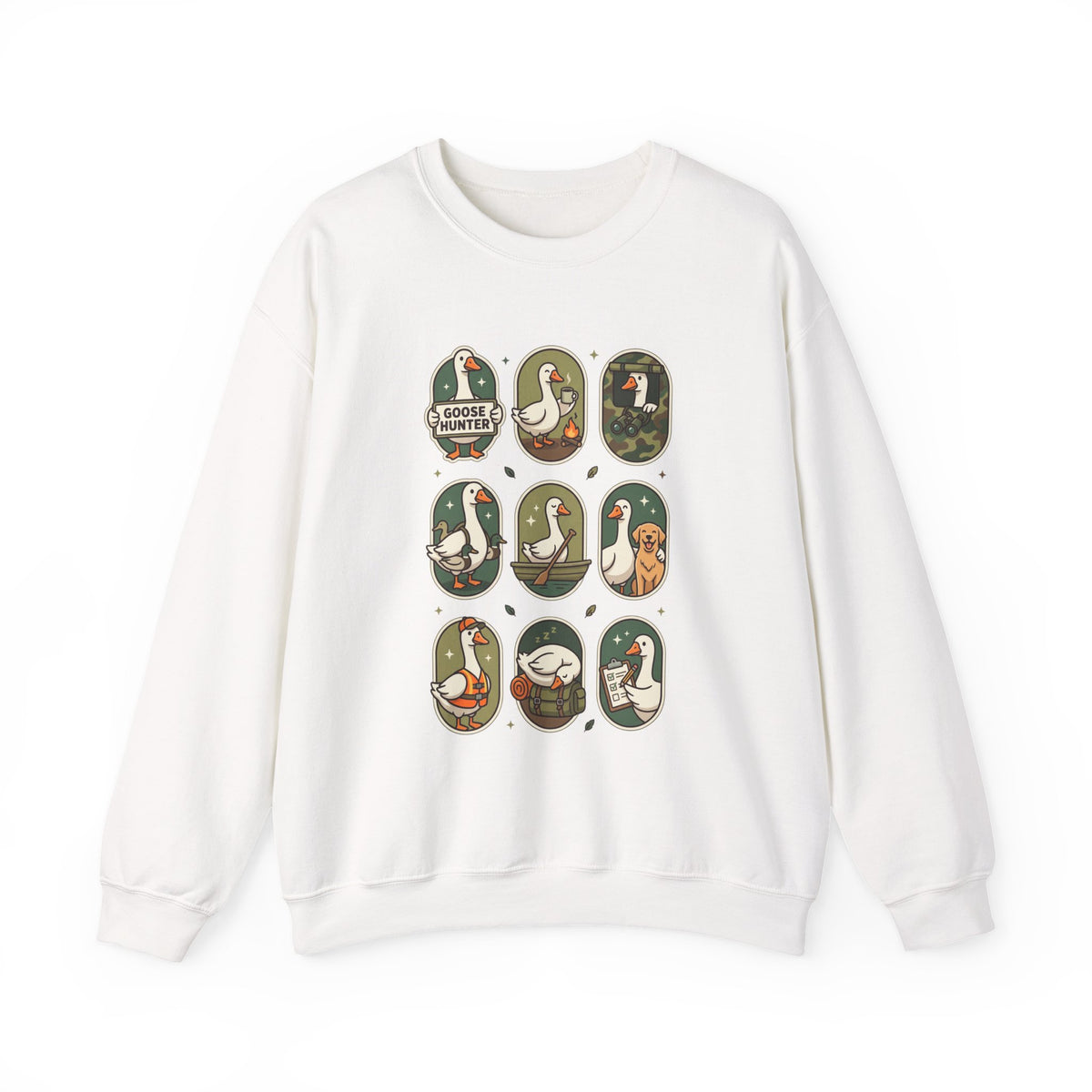 Vintage Goose Patch Illustrations Crewneck Sweatshirt | Duck Pond Graphic