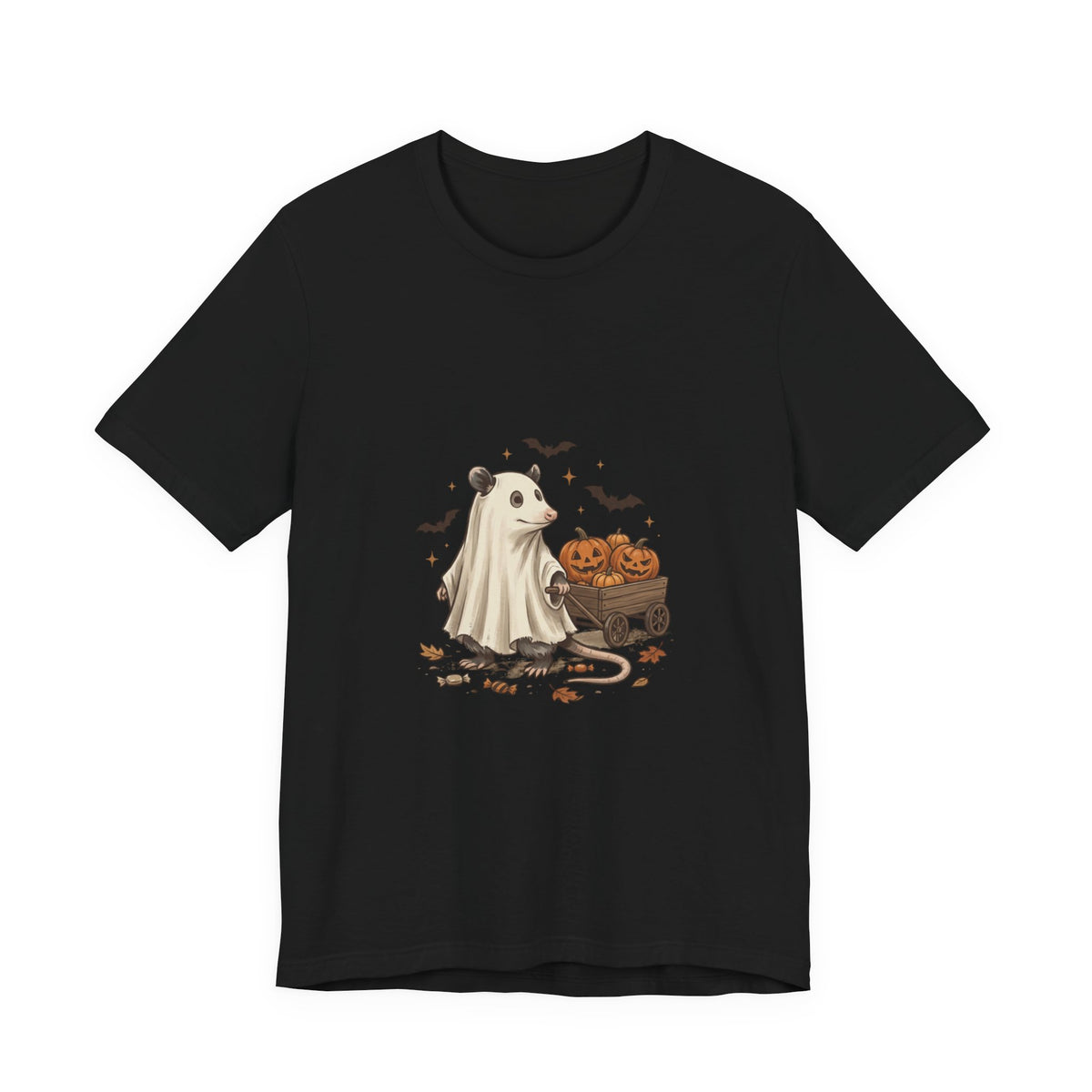 Ghost Animal Pumpkin Wagon T-Shirt | Cute Halloween Tee