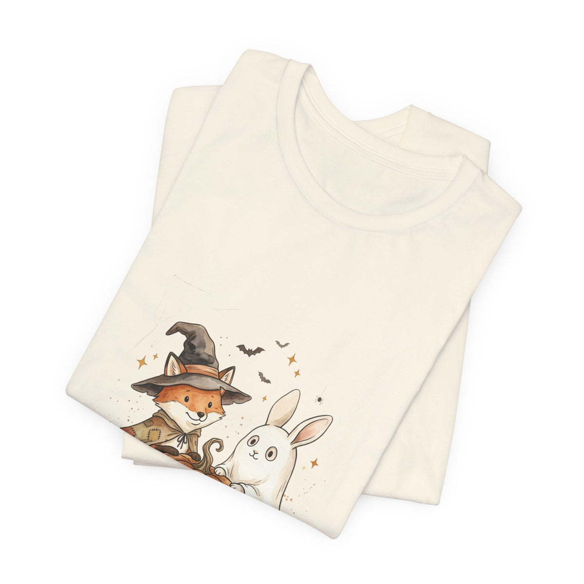Woodland Fox & Ghost Bunny T-Shirt | Cute Halloween Tee