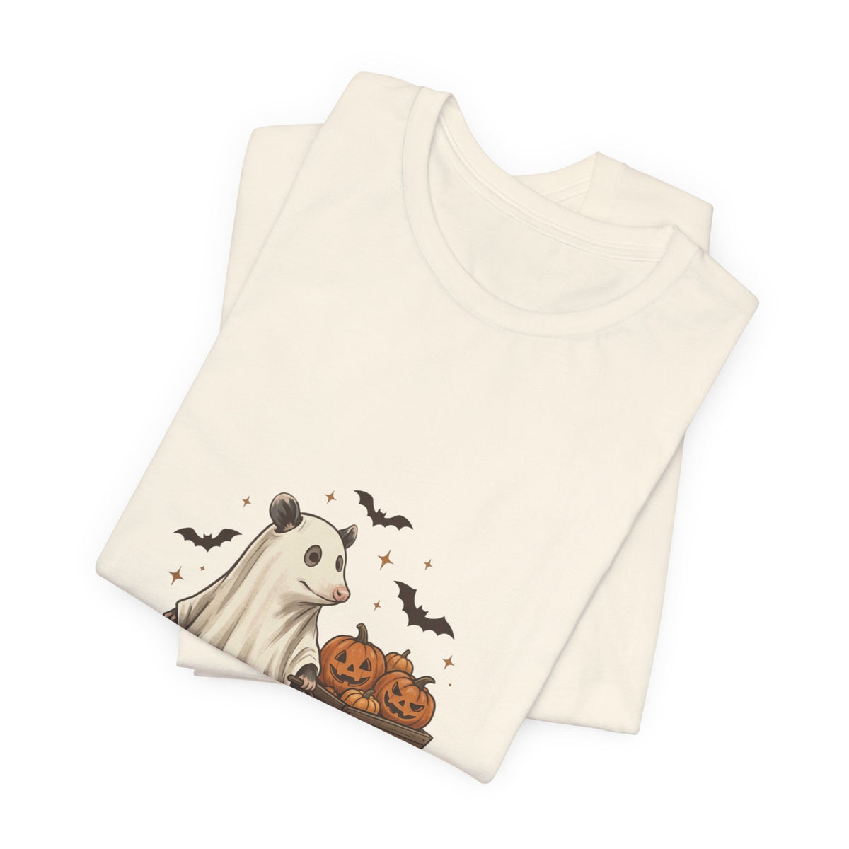 Ghost Animal Pumpkin Wagon T-Shirt | Cute Halloween Tee