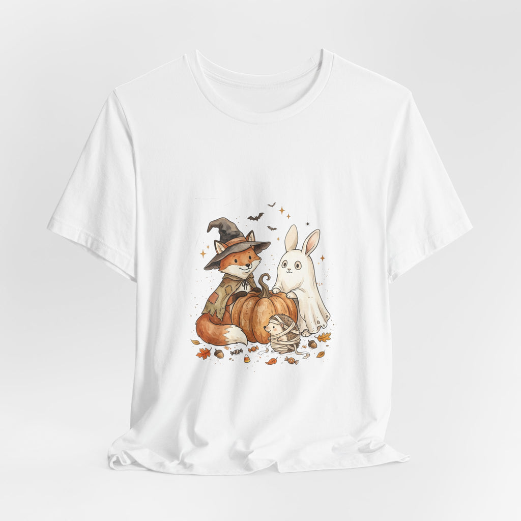Woodland Fox & Ghost Bunny T-Shirt | Cute Halloween Tee