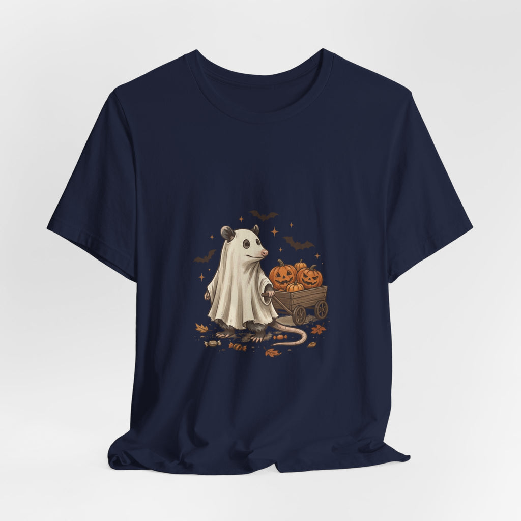 Ghost Animal Pumpkin Wagon T-Shirt | Cute Halloween Tee