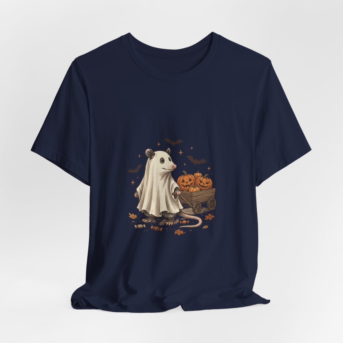 Ghost Animal Pumpkin Wagon T-Shirt | Cute Halloween Tee