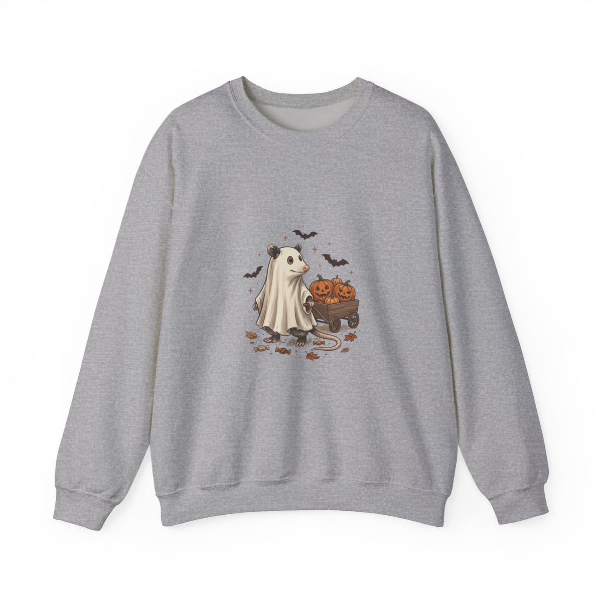 Halloween Ghost Animal Graphic Sweatshirt | Pumpkin Wagon Crewneck