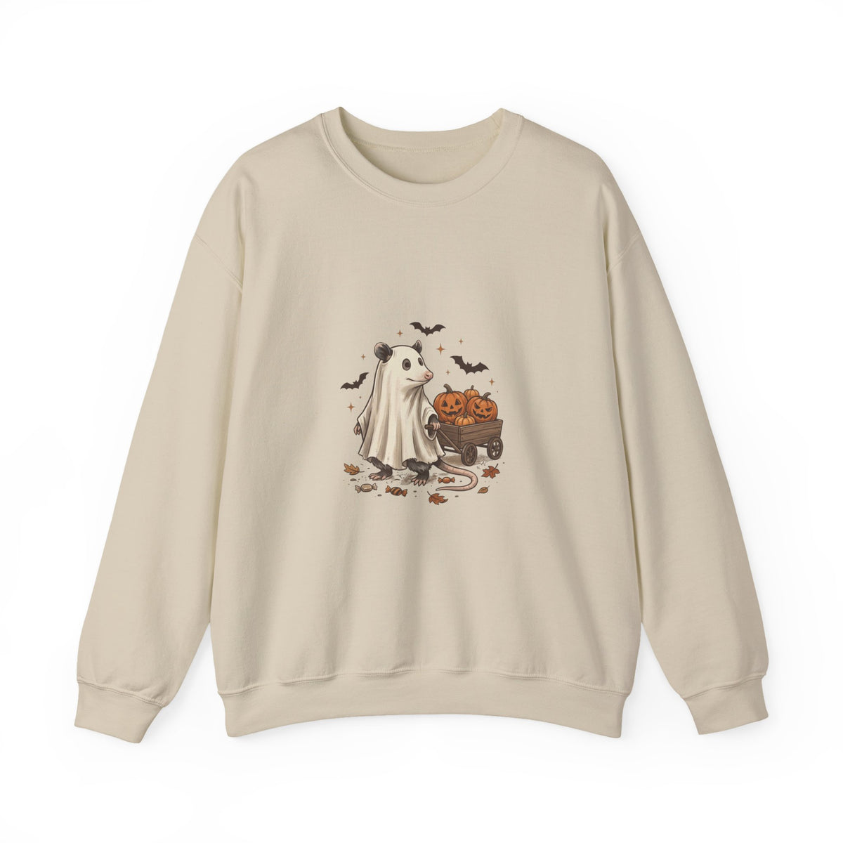 Halloween Ghost Animal Graphic Sweatshirt | Pumpkin Wagon Crewneck