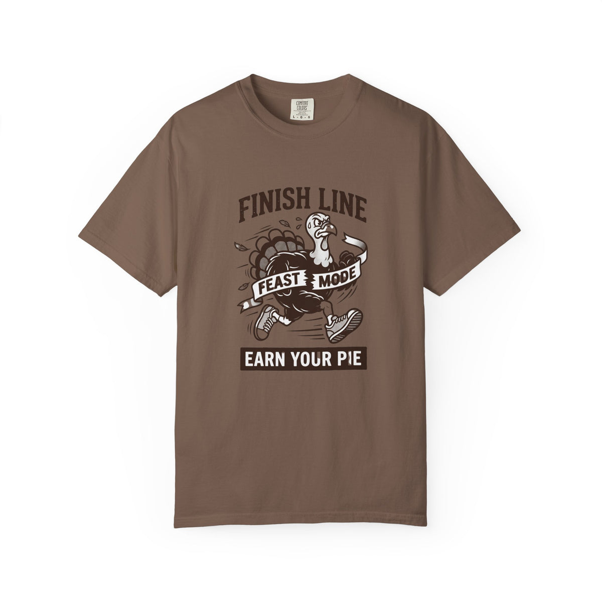 Finish Line Feast Mode Turkey Graphic T-Shirt | Funny Thanksgiving Tee