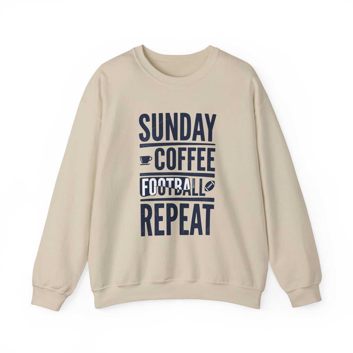 Sunday Coffee Football Repeat Sweatshirt | Navy Text Crewneck