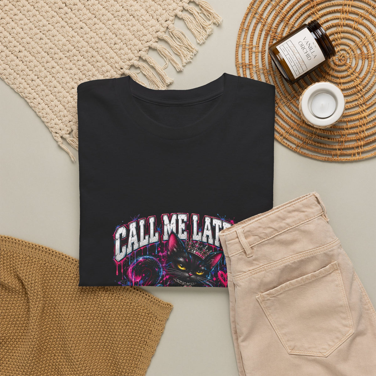 Call Me Later Neon Cat T-Shirt | FAITHNOVAS
