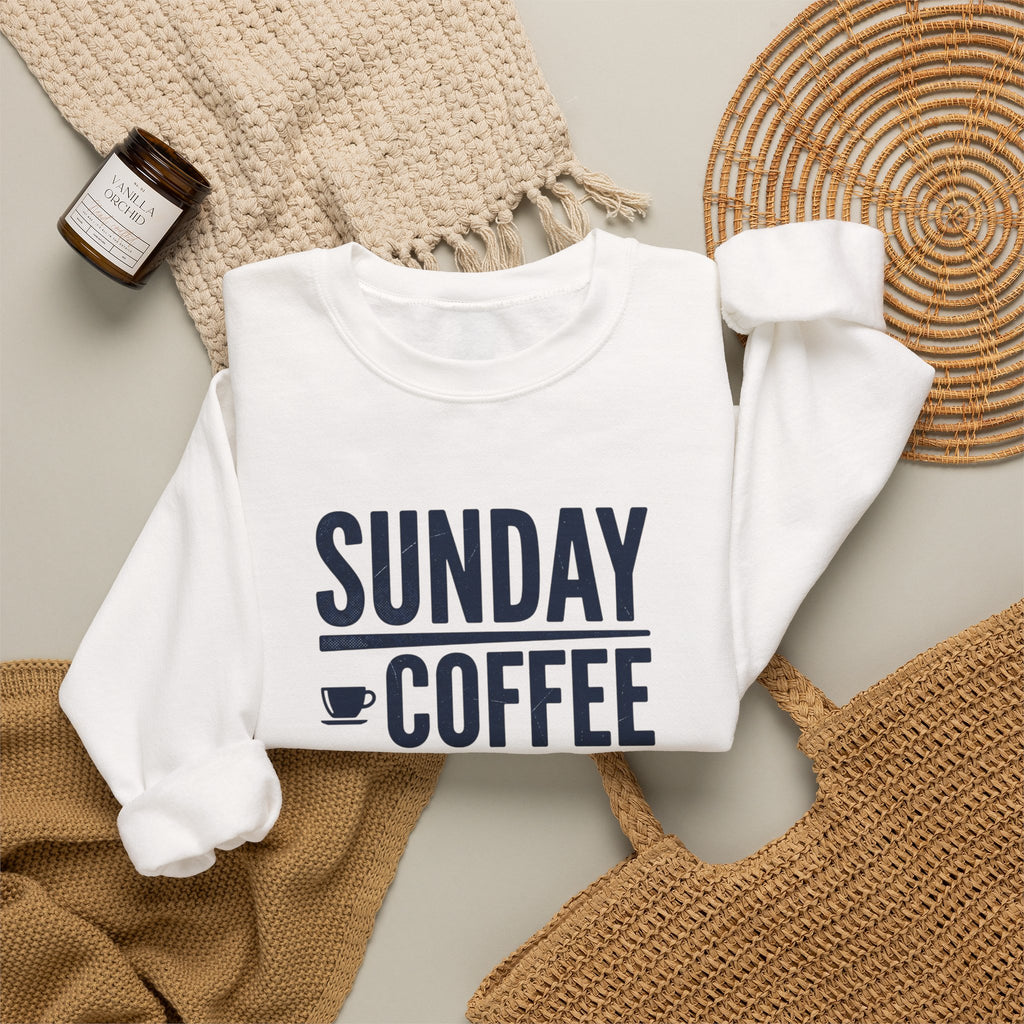 Sunday Coffee Football Repeat Sweatshirt | Navy Text Crewneck