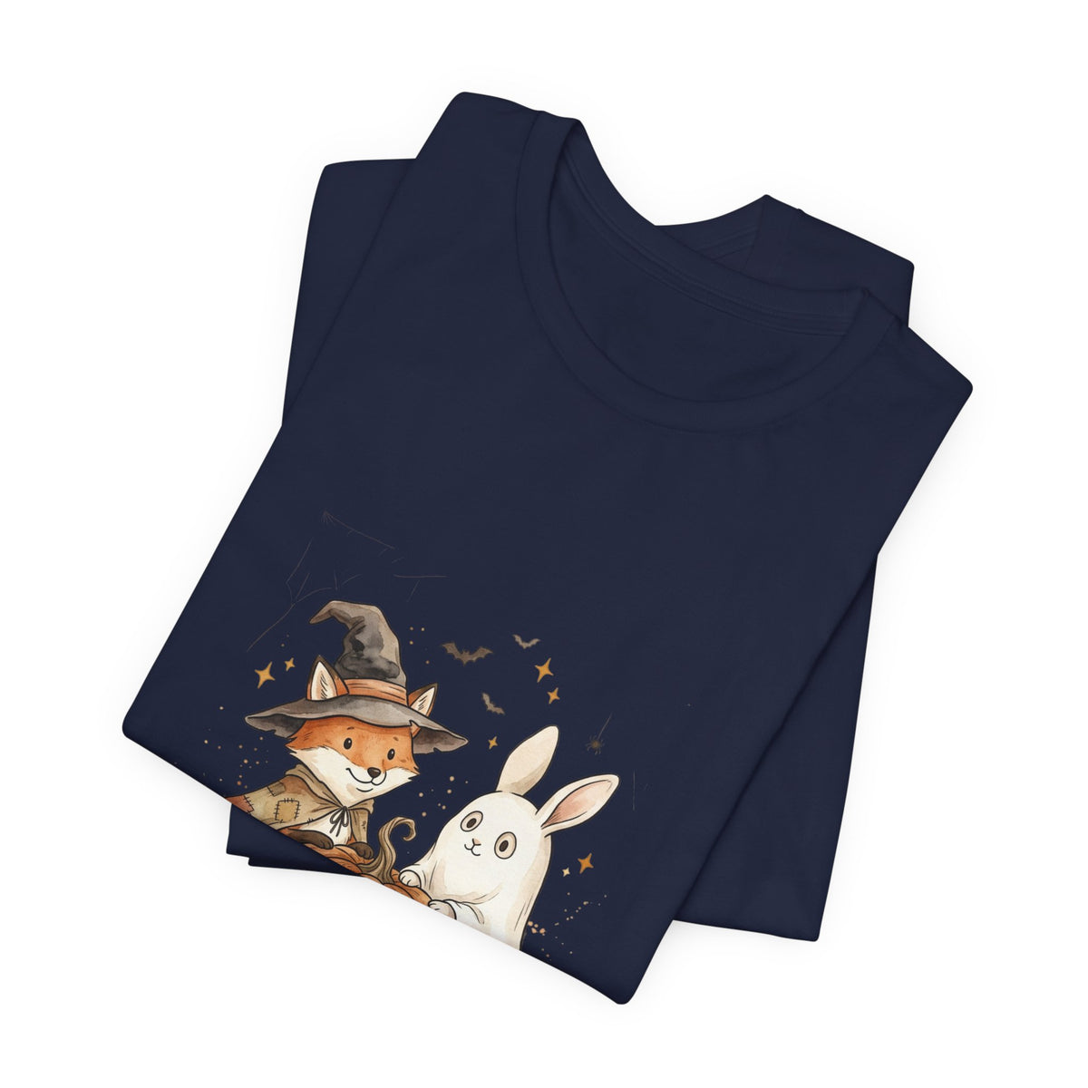 Woodland Fox & Ghost Bunny T-Shirt | Cute Halloween Tee
