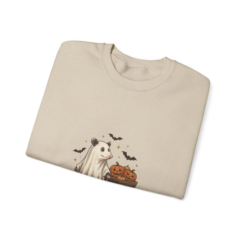 Halloween Ghost Animal Graphic Sweatshirt | Pumpkin Wagon Crewneck