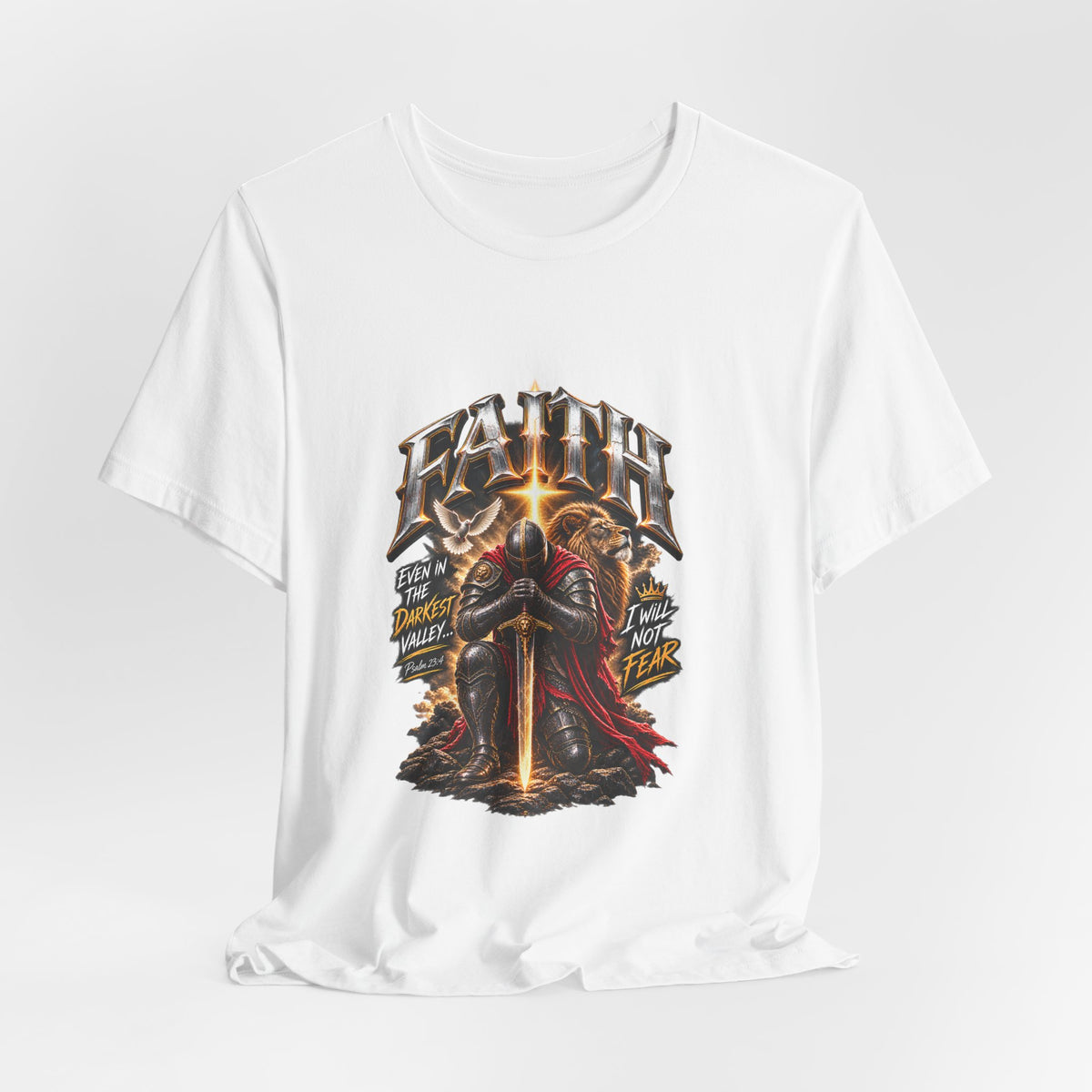 Faith Knight T-Shirt — "Faith" Sword Graphic Christian Tee