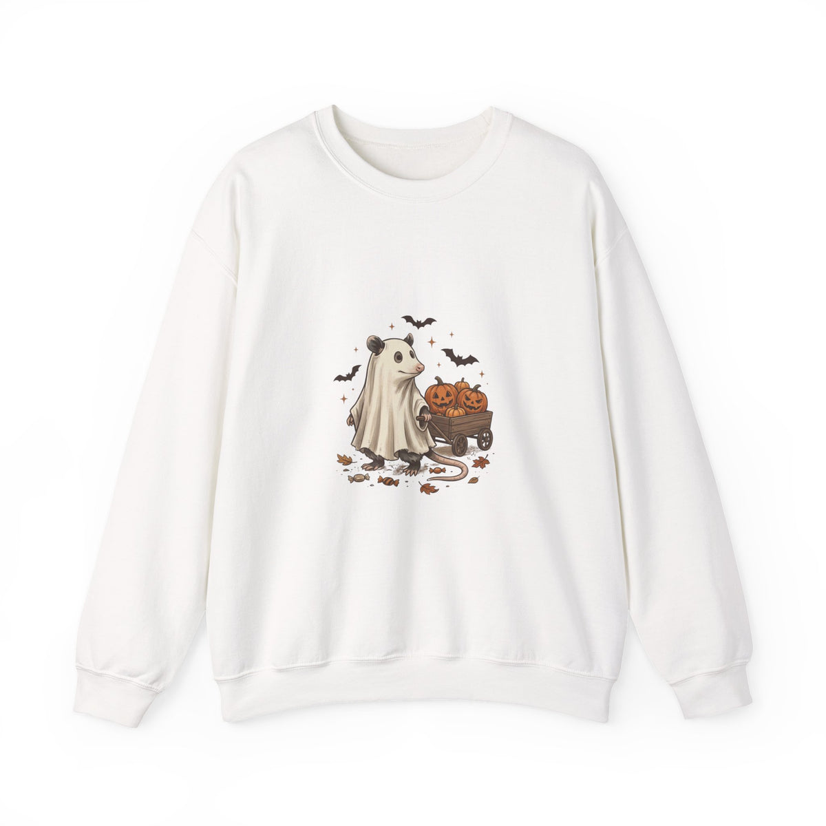 Halloween Ghost Animal Graphic Sweatshirt | Pumpkin Wagon Crewneck
