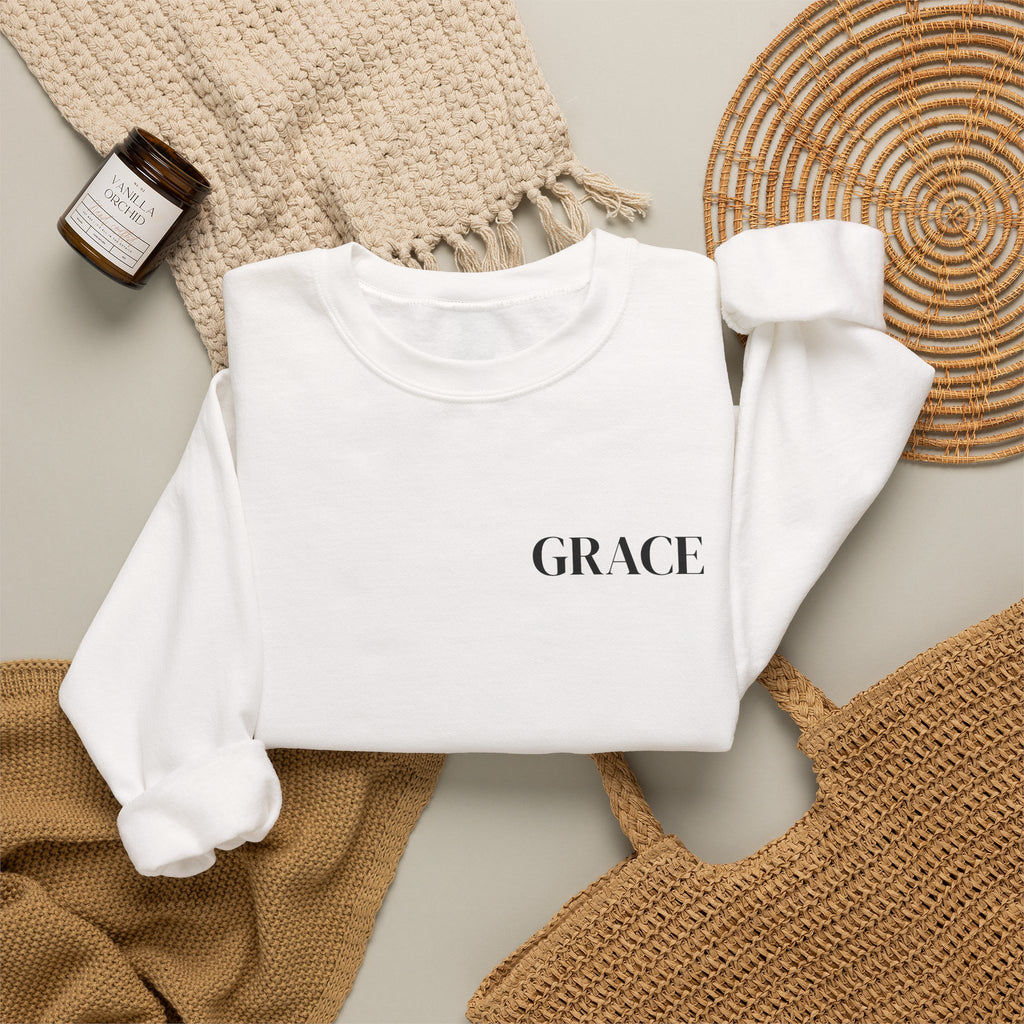 GRACE Sweatshirt | Minimal Faith-Inspired Unisex Crewneck