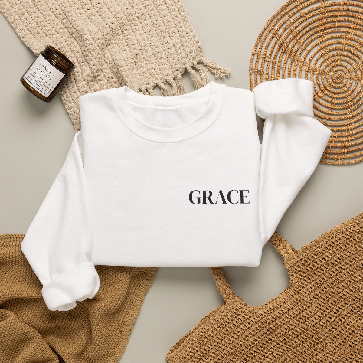 GRACE Sweatshirt | Minimal Faith-Inspired Unisex Crewneck