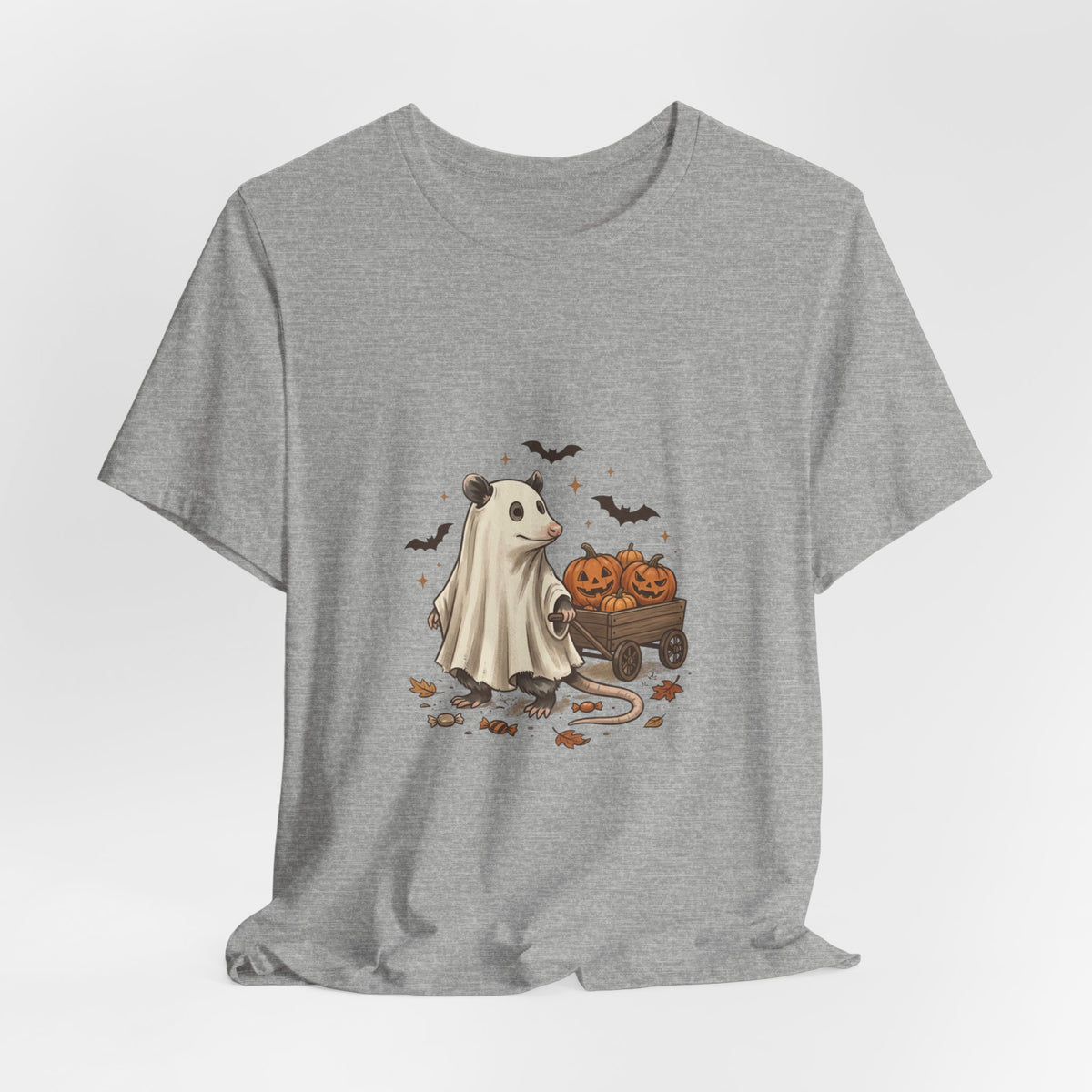 Ghost Animal Pumpkin Wagon T-Shirt | Cute Halloween Tee