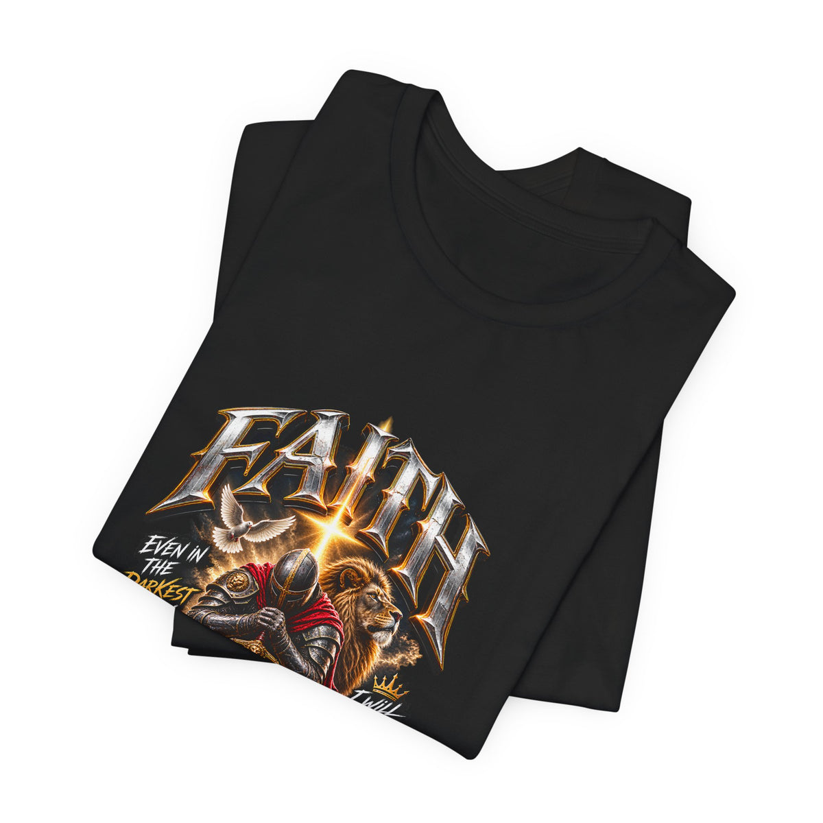 Faith Knight T-Shirt — "Faith" Sword Graphic Christian Tee