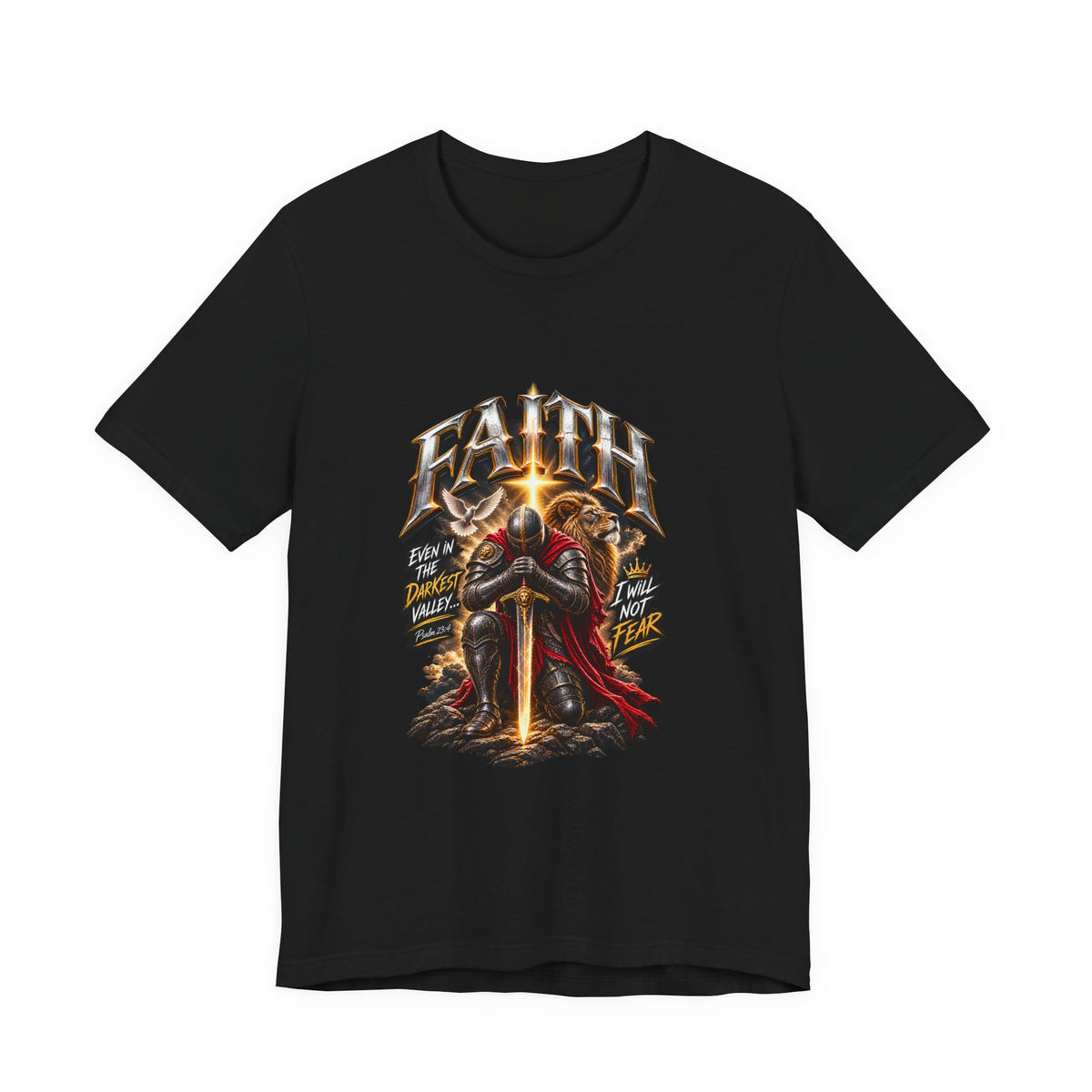 Faith Knight T-Shirt — "Faith" Sword Graphic Christian Tee