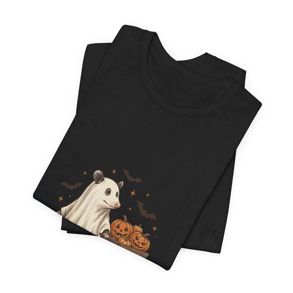 Ghost Animal Pumpkin Wagon T-Shirt | Cute Halloween Tee