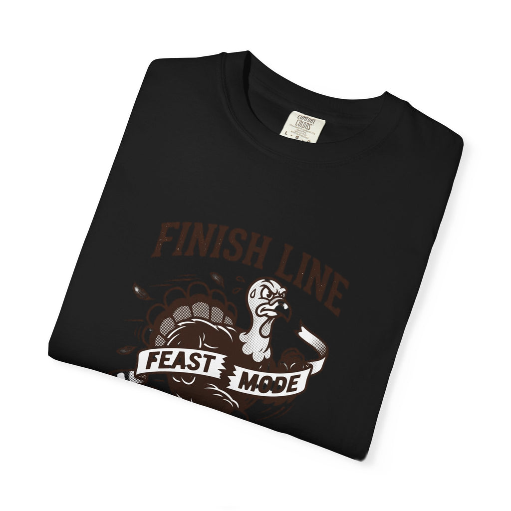 Finish Line Feast Mode Turkey Graphic T-Shirt | Funny Thanksgiving Tee