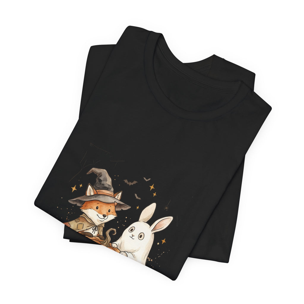 Woodland Fox & Ghost Bunny T-Shirt | Cute Halloween Tee