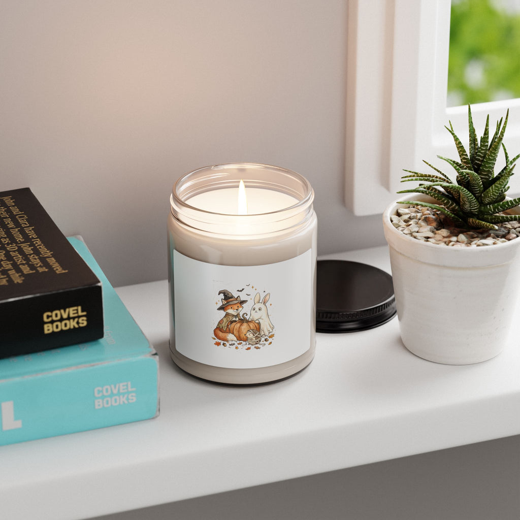 Woodland Fox & Ghost Bunny Soy Candle | 9 oz Halloween Gift