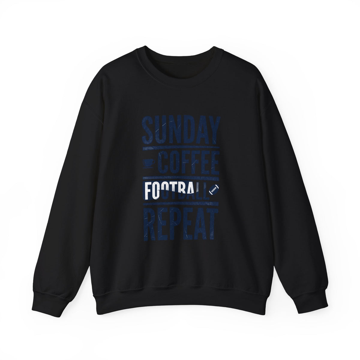 Sunday Coffee Football Repeat Sweatshirt | Navy Text Crewneck